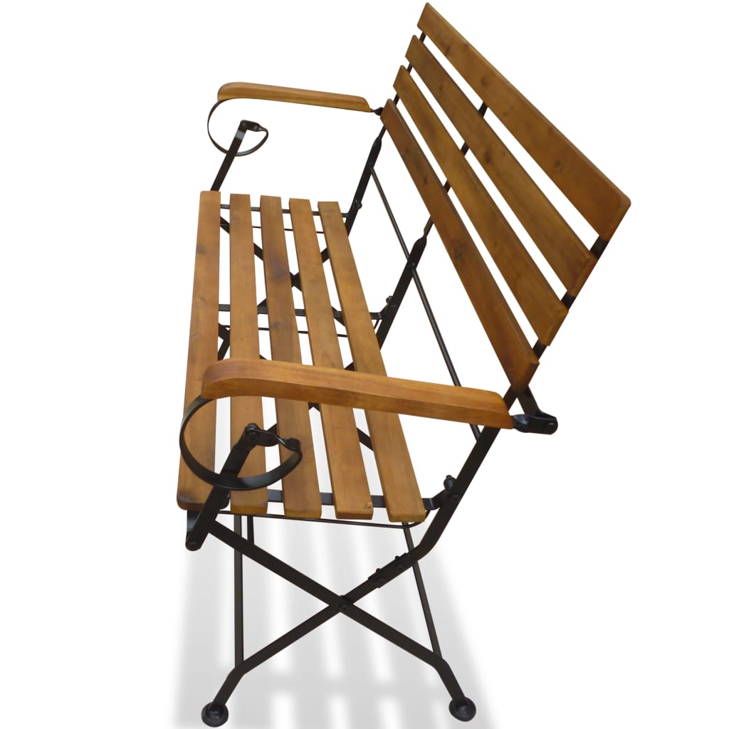 vidaXL Garden Bench | Brown | Solid Acacia wood | Medium | Collapsible