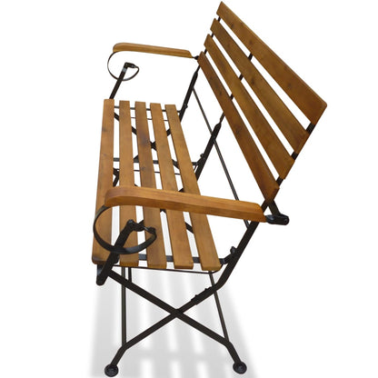 vidaXL Garden Bench | Brown | Solid Acacia wood | Medium | Collapsible