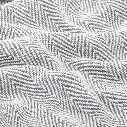vidaXL Throw Cotton Herringbone 160x210 cm Grey