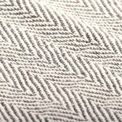 vidaXL Throw Cotton Herringbone 220x250 cm Grey