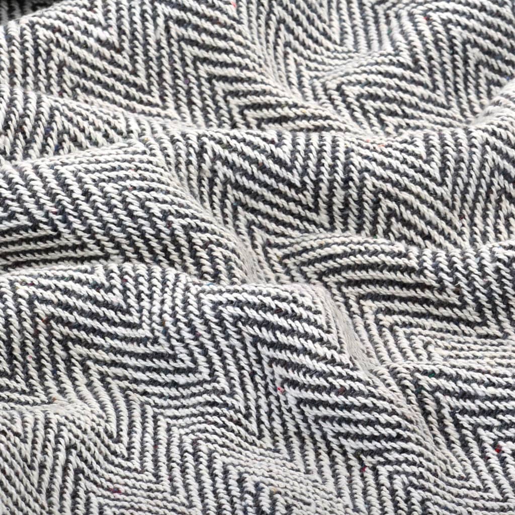 vidaXL Throw Cotton Herringbone 160x210 cm Navy Blue