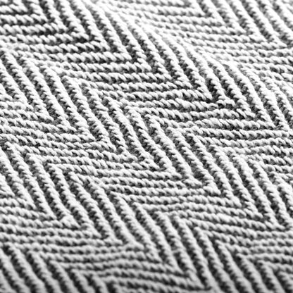 vidaXL Throw Cotton Herringbone 160x210 cm Navy Blue