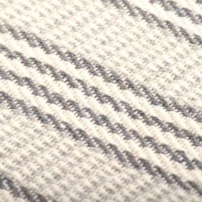 vidaXL Throw Cotton Stripes 220x250 cm Grey and White