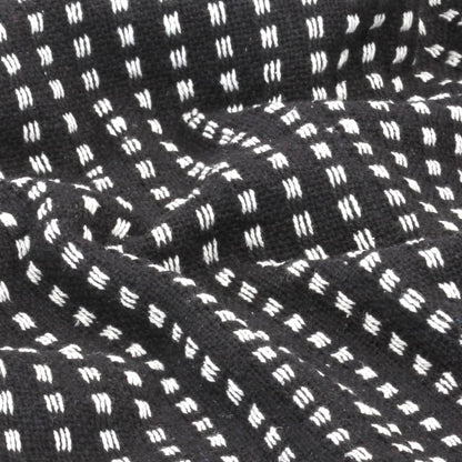vidaXL Throw Cotton Squares 125x150 cm Black