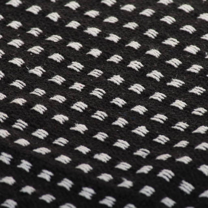 vidaXL Throw Cotton Squares 125x150 cm Black