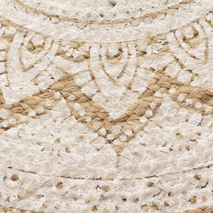 vidaXL Area Rug Braided Jute Printed 150 cm Round