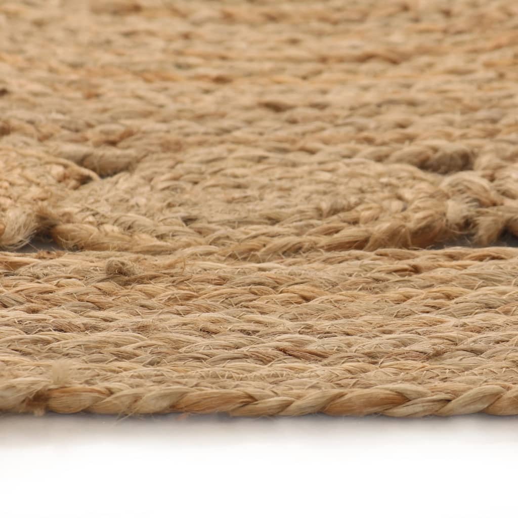 vidaXL Area Rug Braided Design Jute 90 cm Round