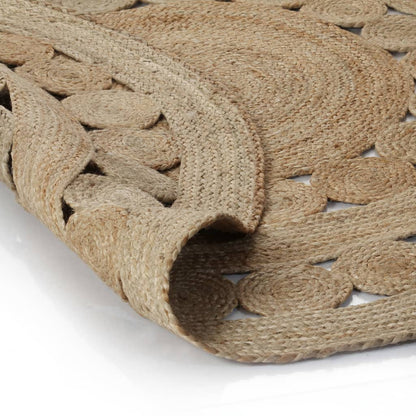 vidaXL Area Rug Braided Design Jute 120 cm Round