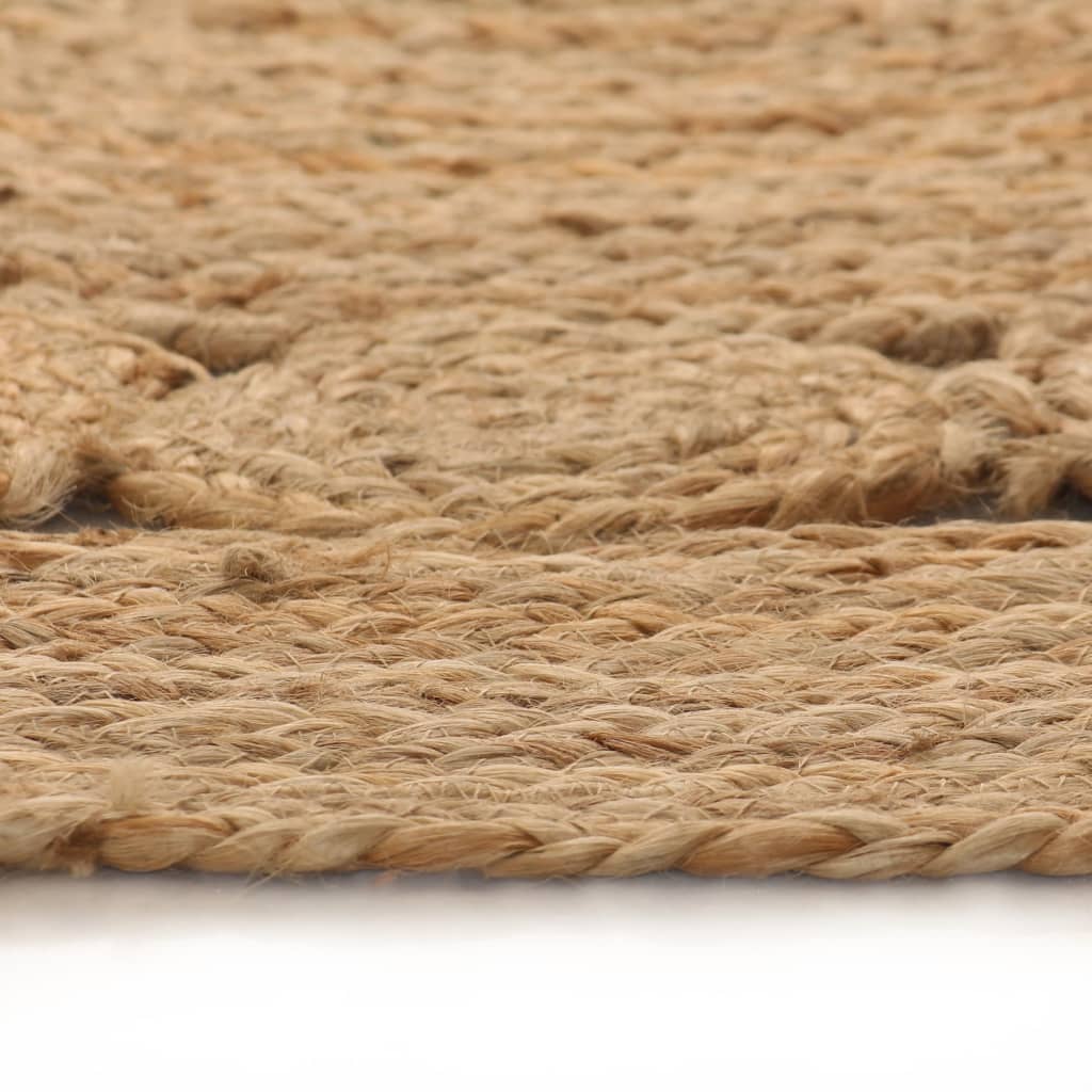 vidaXL Area Rug Braided Design Jute 120 cm Round