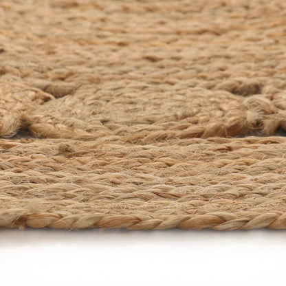 vidaXL Area Rug Braided Design Jute 120 cm Round