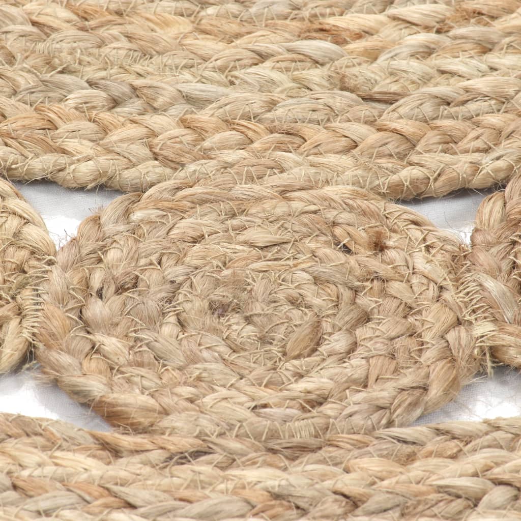 vidaXL Area Rug Braided Design Jute 120 cm Round