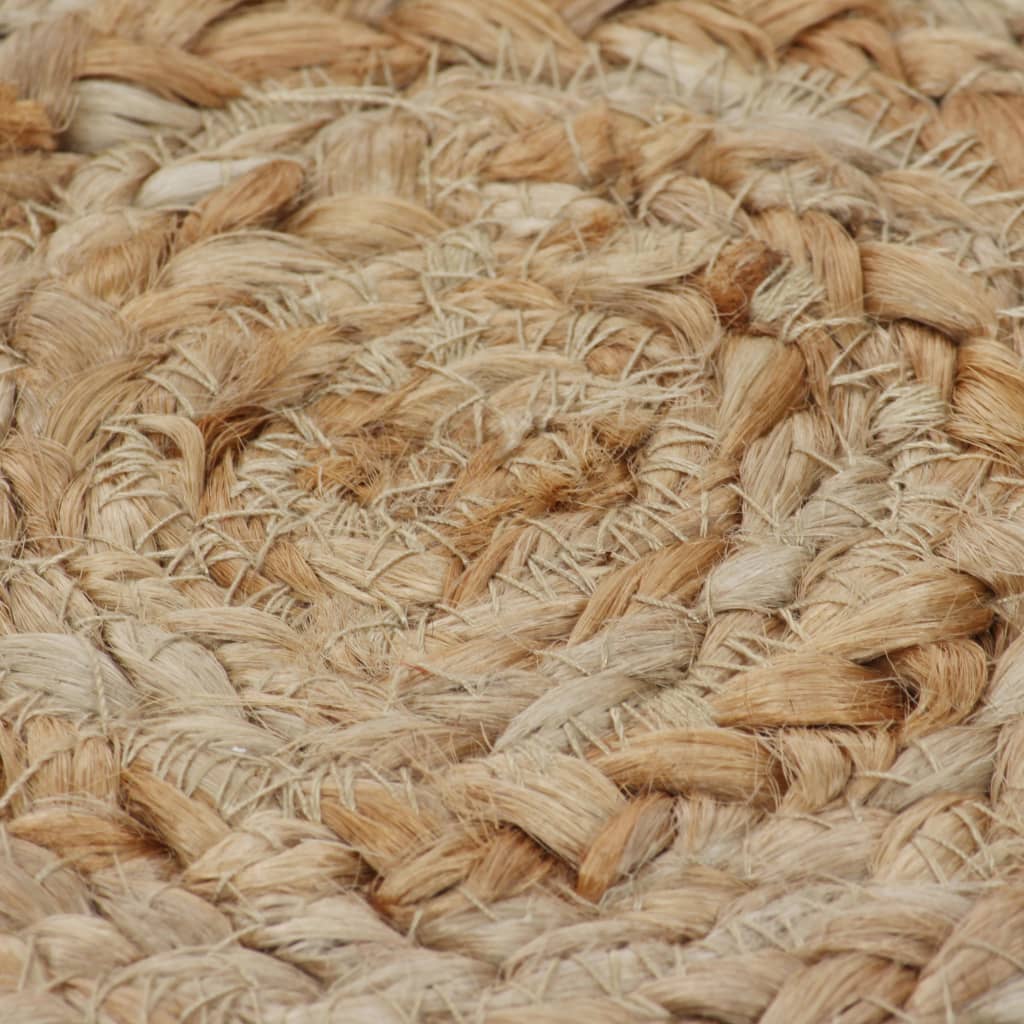 vidaXL Area Rug Braided Design Jute 120 cm Round