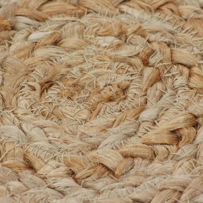 vidaXL Area Rug Braided Design Jute 120 cm Round