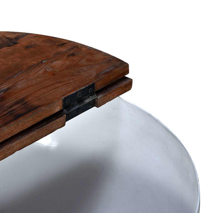 245258 vidaXL Coffee Table Solid Reclaimed Wood White Bowl Shape
