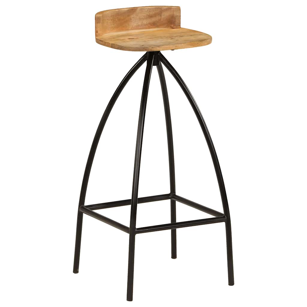 vidaXL Bar Stools 2 pcs Solid Mango Wood