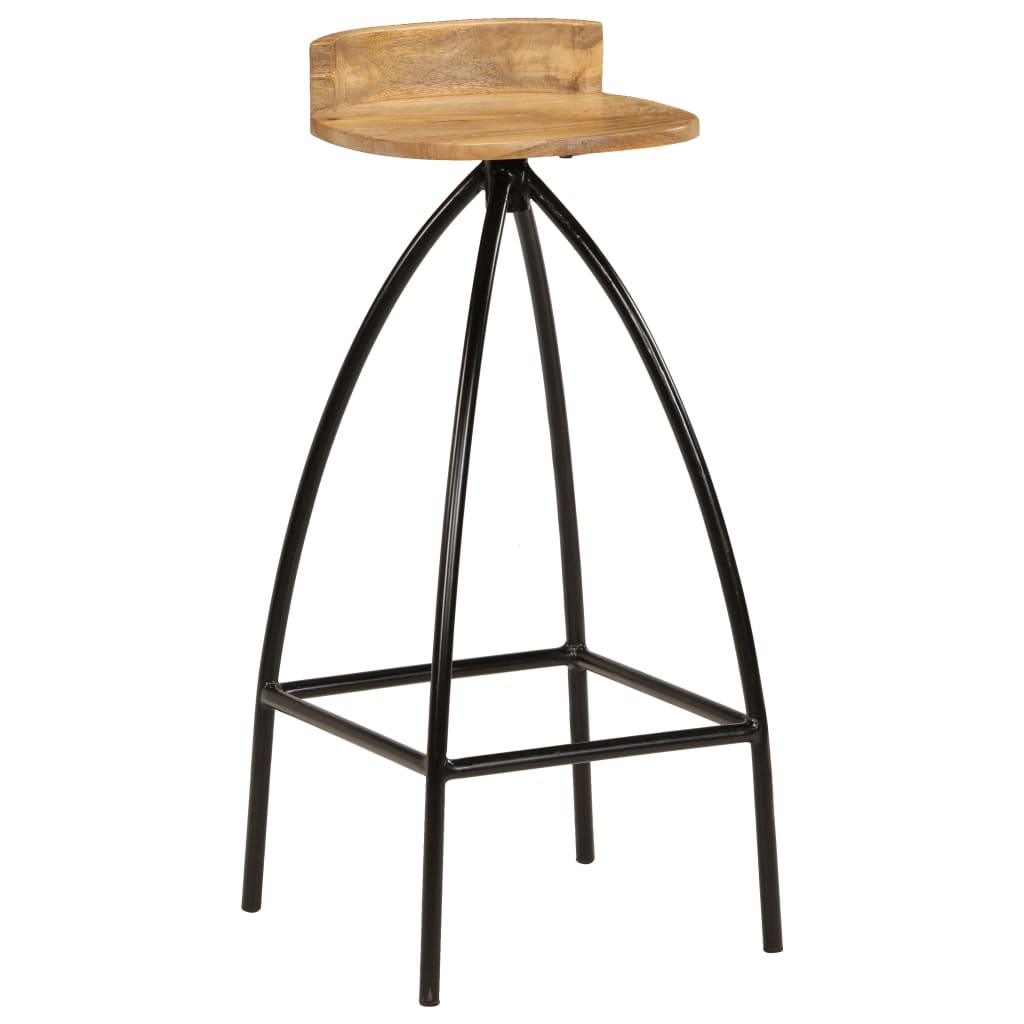 vidaXL Bar Chairs 2 pcs Solid Mango Wood