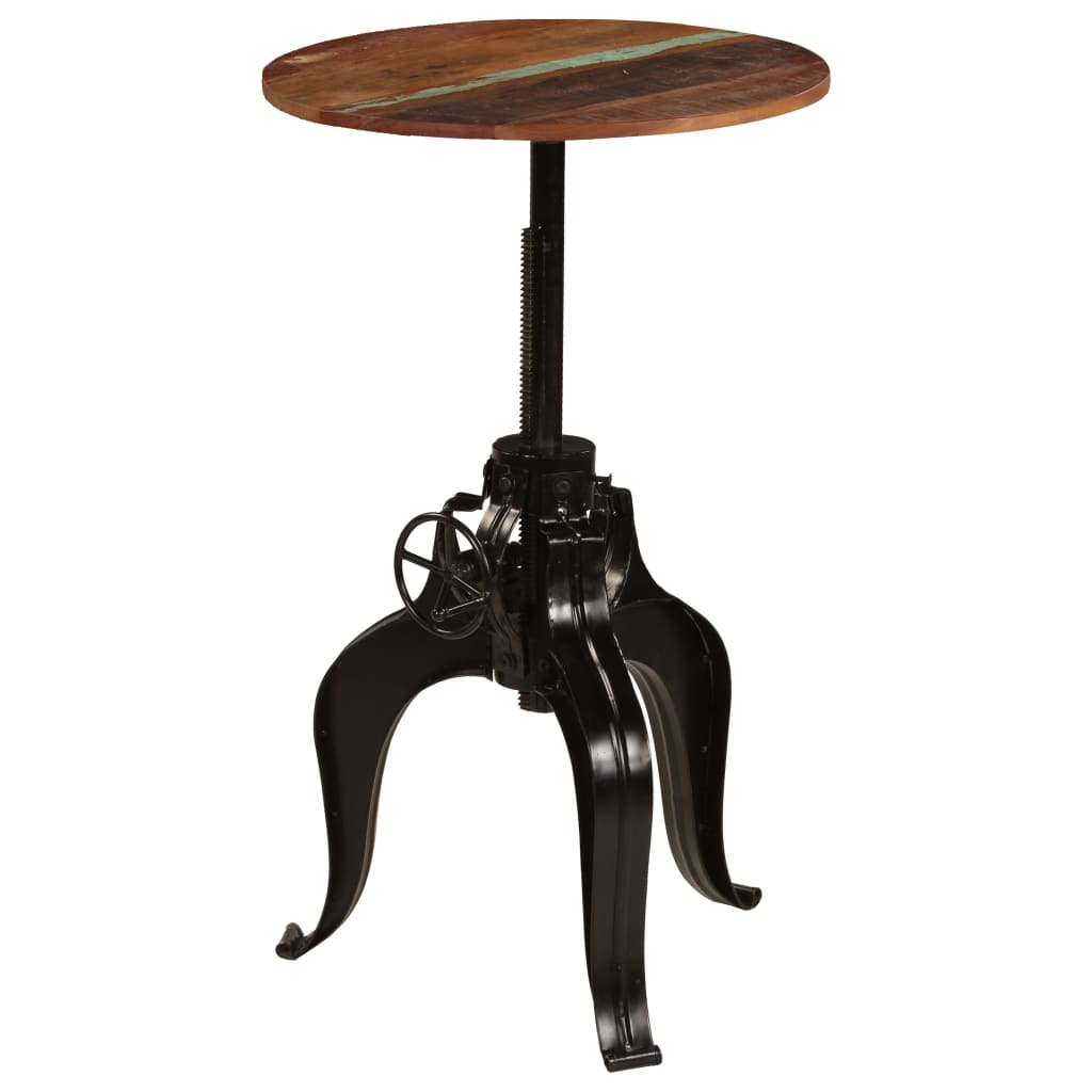 vidaXL Bar Table Solid Reclaimed Wood 60x(76-110) cm