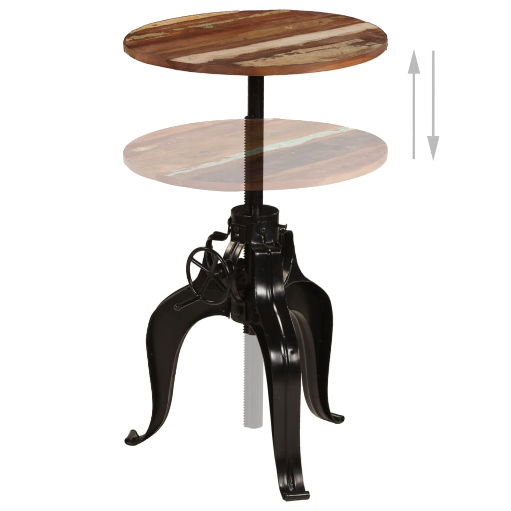 vidaXL Bar Table Solid Reclaimed Wood 60x(76-110) cm