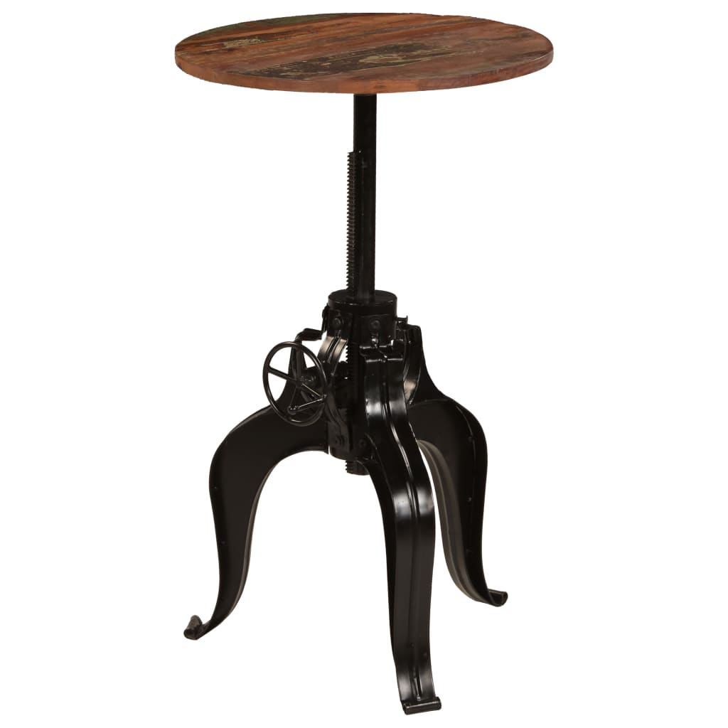 vidaXL Bar Table Solid Reclaimed Wood 60x(76-110) cm