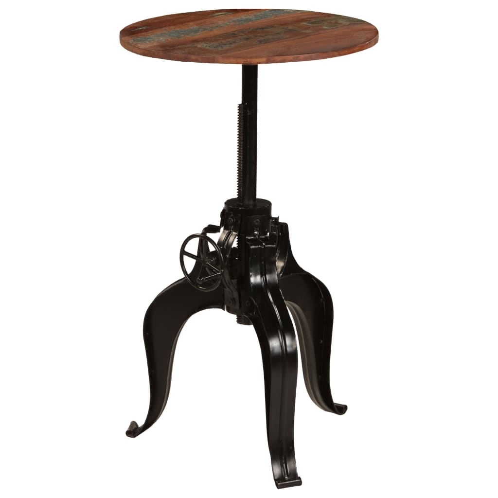 vidaXL Bar Table Solid Reclaimed Wood 60x(76-110) cm