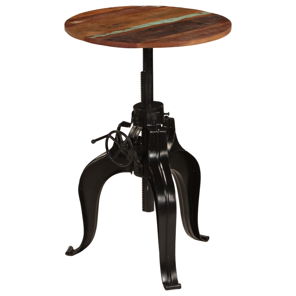 vidaXL Bar Table Solid Reclaimed Wood 60x(76-110) cm