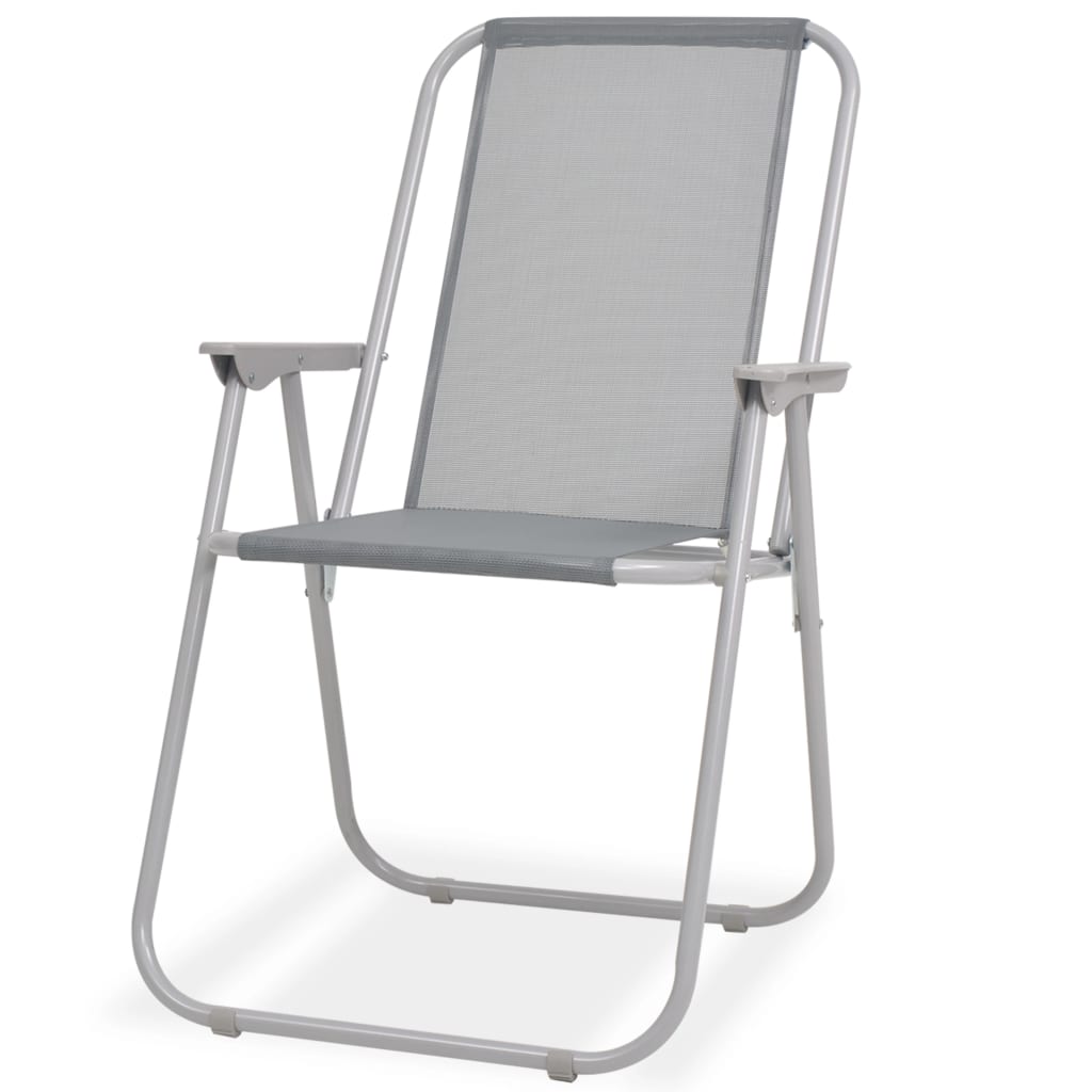 vidaXL 6 Piece Outdoor Dining Set Steel and Textilene Grey