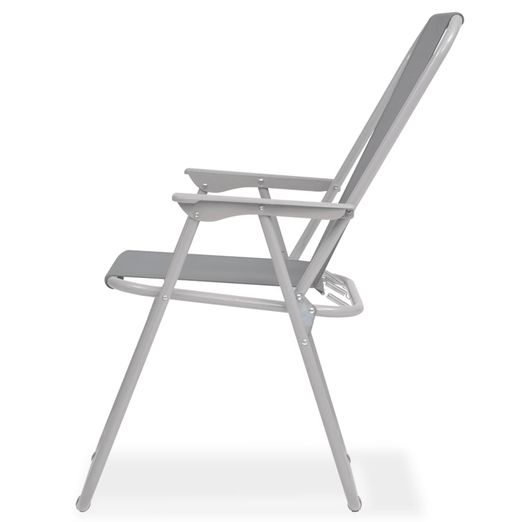 vidaXL 6 Piece Outdoor Dining Set Steel and Textilene Grey