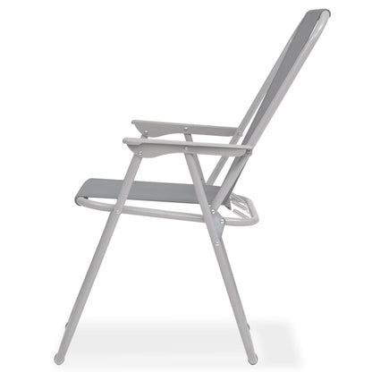 vidaXL 6 Piece Outdoor Dining Set Steel and Textilene Grey