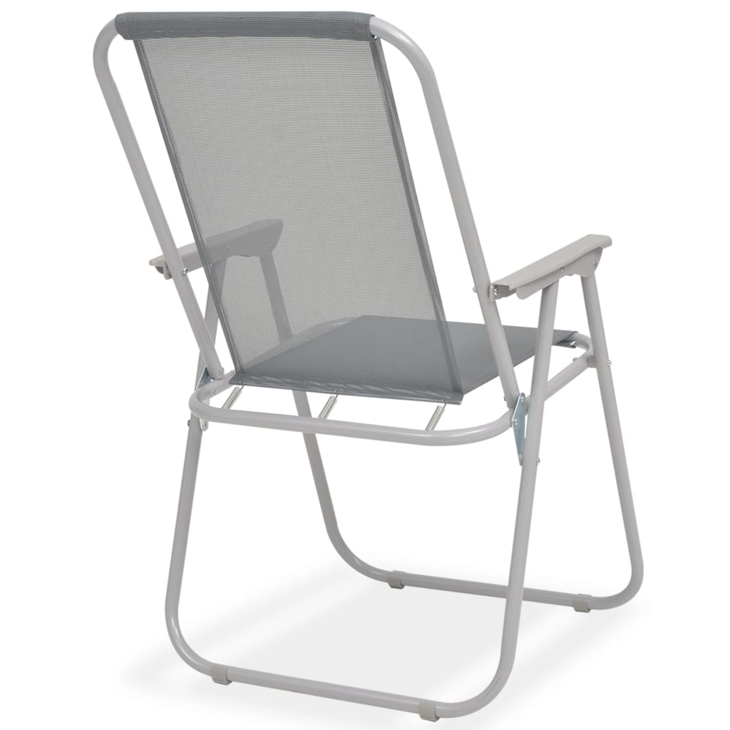 vidaXL 6 Piece Outdoor Dining Set Steel and Textilene Grey