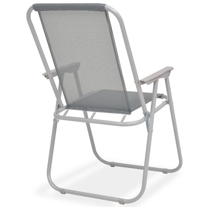 vidaXL 6 Piece Outdoor Dining Set Steel and Textilene Grey