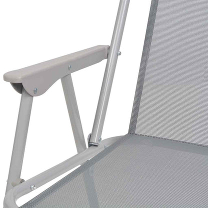 43785 vidaXL 6 Piece Outdoor Dining Set Steel and Textilene Grey