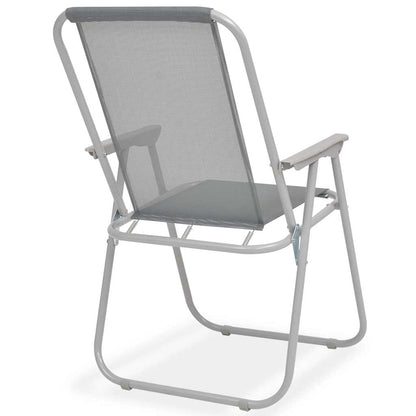 43786 vidaXL 8 Piece Outdoor Dining Set Steel and Textilene Grey