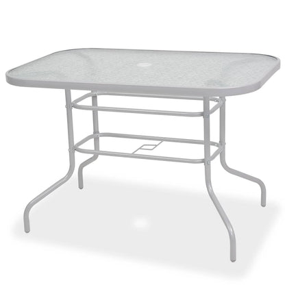43786 vidaXL 8 Piece Outdoor Dining Set Steel and Textilene Grey