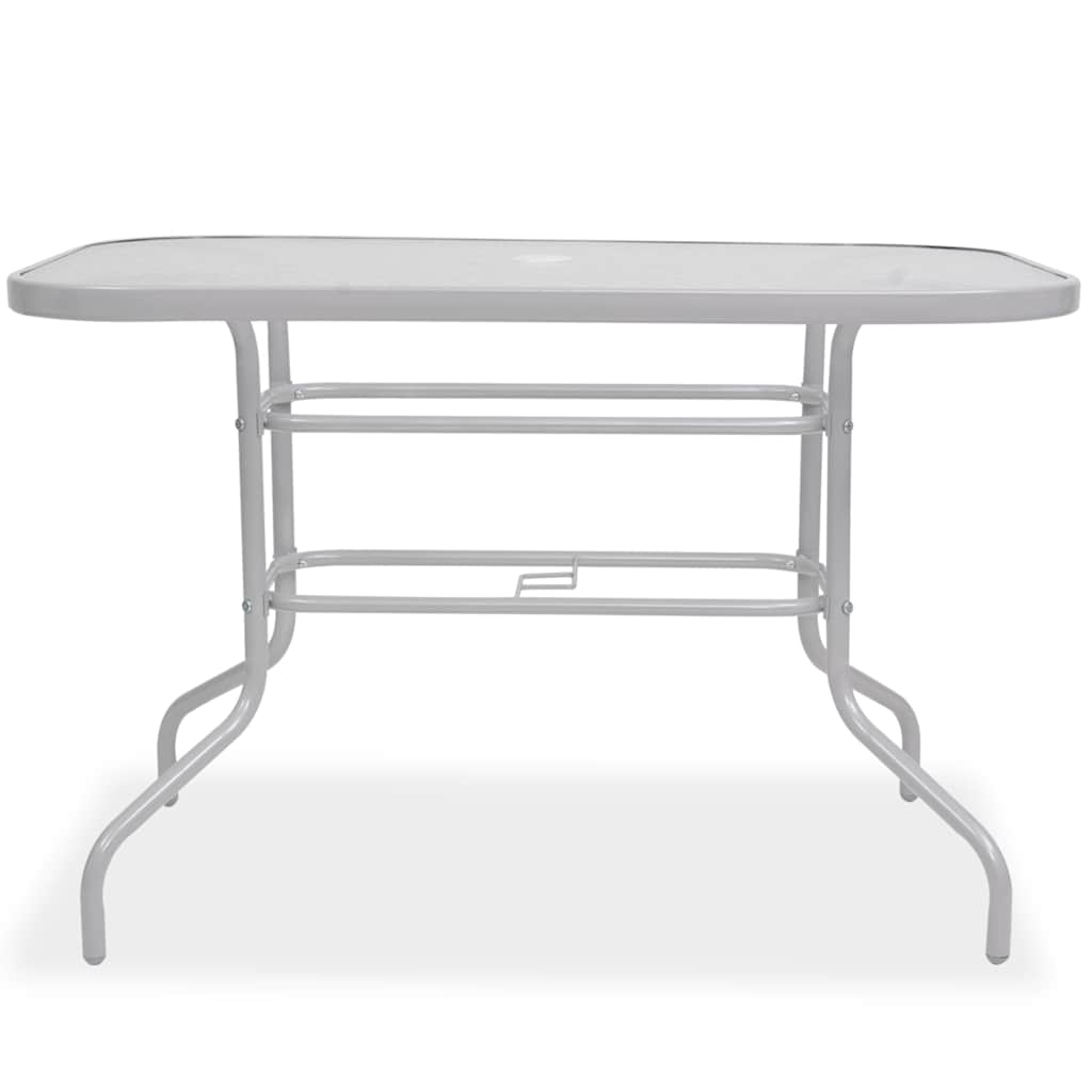 43786 vidaXL 8 Piece Outdoor Dining Set Steel and Textilene Grey
