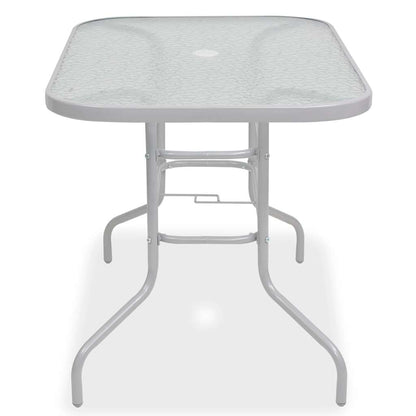 43786 vidaXL 8 Piece Outdoor Dining Set Steel and Textilene Grey