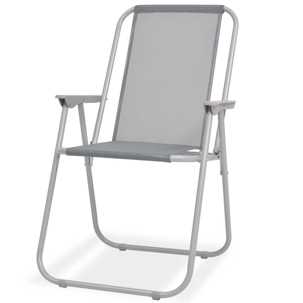 43786 vidaXL 8 Piece Outdoor Dining Set Steel and Textilene Grey