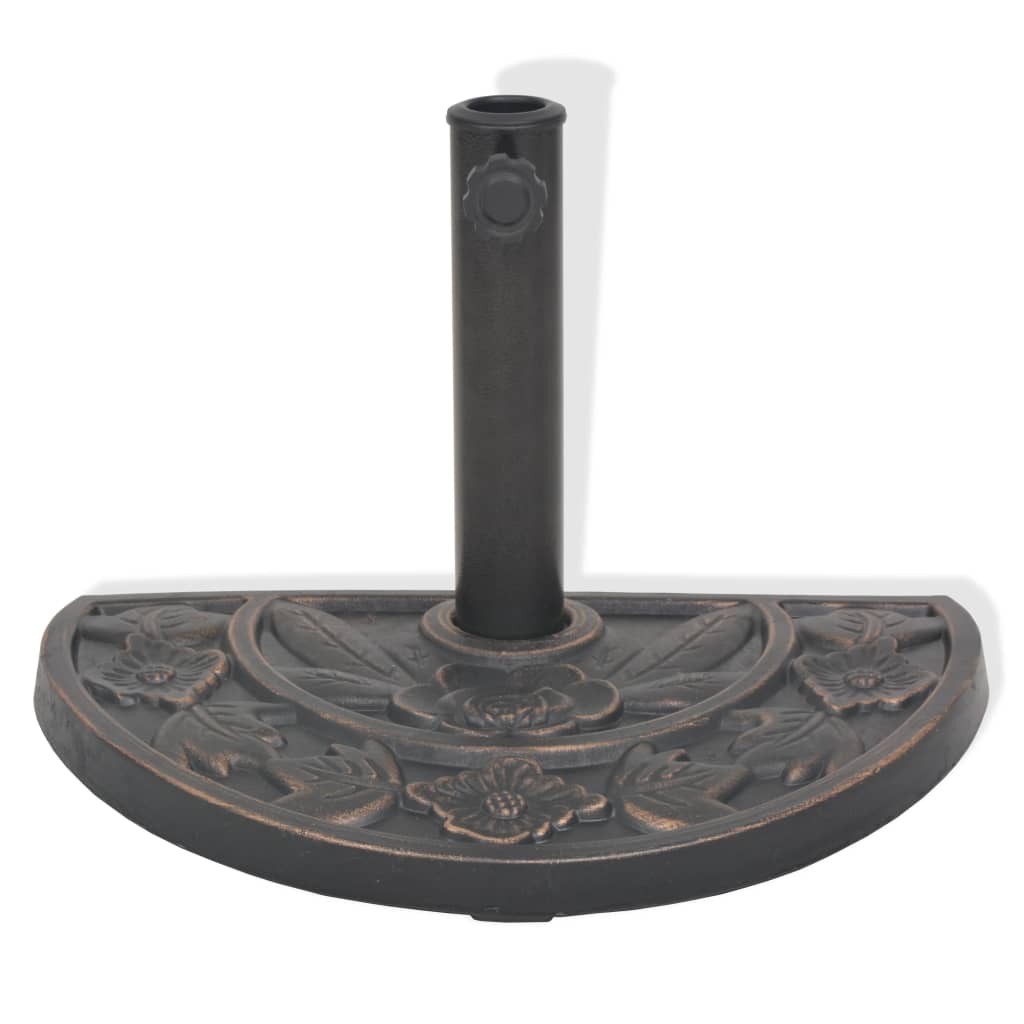 43655 vidaXL Parasol Base Resin Half Round Bronze 9 kg
