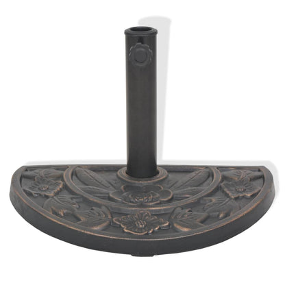 43655 vidaXL Parasol Base Resin Half Round Bronze 9 kg