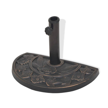 43655 vidaXL Parasol Base Resin Half Round Bronze 9 kg