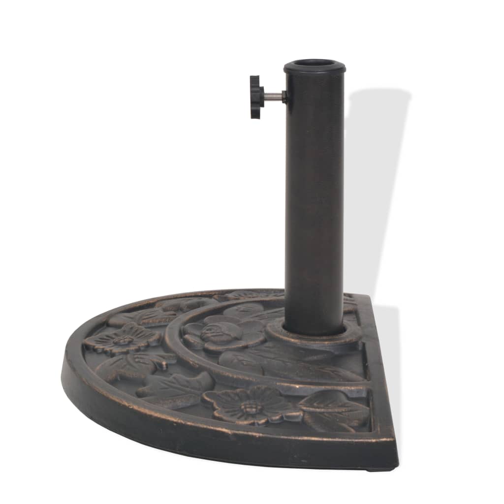 43655 vidaXL Parasol Base Resin Half Round Bronze 9 kg