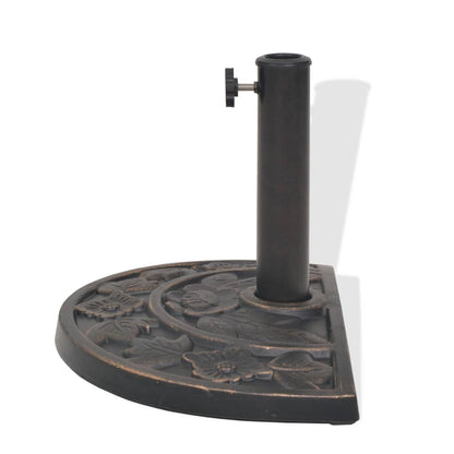 43655 vidaXL Parasol Base Resin Half Round Bronze 9 kg