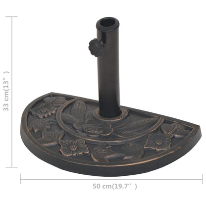 43655 vidaXL Parasol Base Resin Half Round Bronze 9 kg