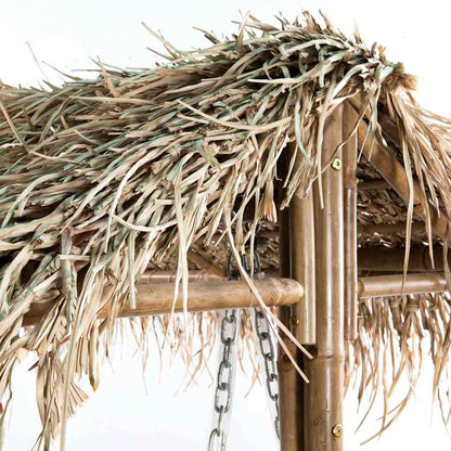 vidaXL 2-Seater Swing Bench with Palm Leaves Bamboo 202 cm