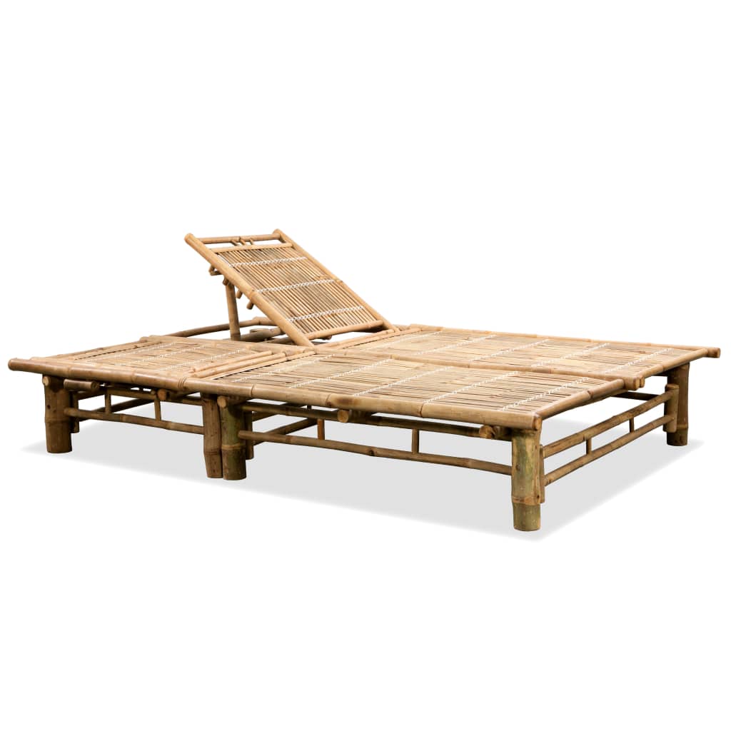 vidaXL Sunlounger | Natural Bamboo | Bamboo | Extra Large