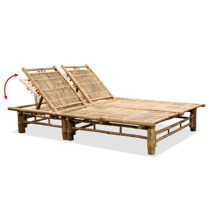 vidaXL Sunlounger | Natural Bamboo | Bamboo | Extra Large