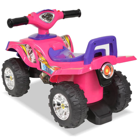 vidaXL Children's Ride-on ATV with Sound and Light Pink and Purple