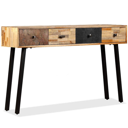 245403 vidaXL Console Table Solid Reclaimed Teak 120x30x76 cm