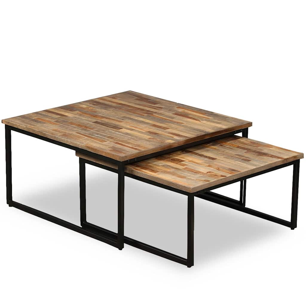 245406 vidaXL Nesting Coffee Table Set 2 Pieces Solid Reclaimed Teak