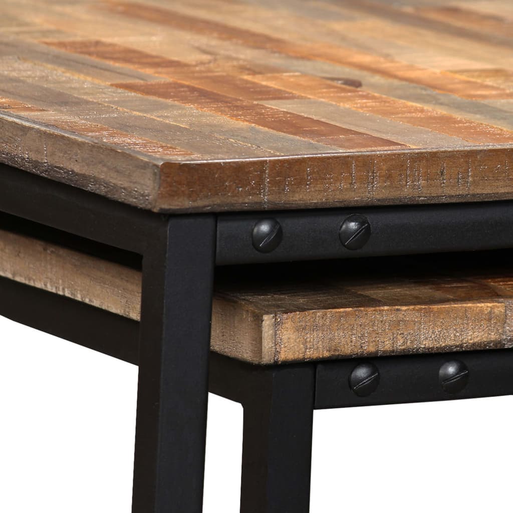 vidaXL Nesting Coffee Table Set 2 Pieces Solid Reclaimed Teak