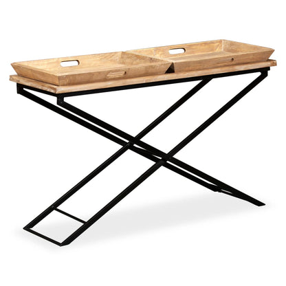 vidaXL Console Table Solid Mango Wood 130x40x80 cm